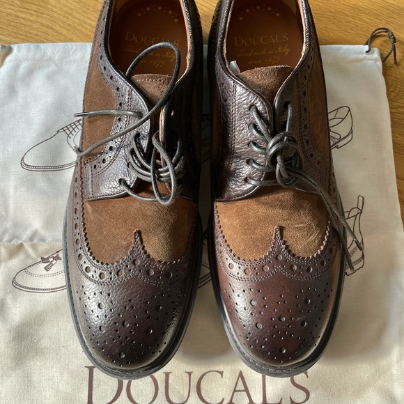 Doucal’s brown leather shoes. Handmade in Italy. main image 5